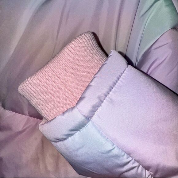 Juicy Couture Avalon Logo Sleeve Cotton Candy Puffer Jacket Pastel Tie-Dye Coat - Picture 9 of 16